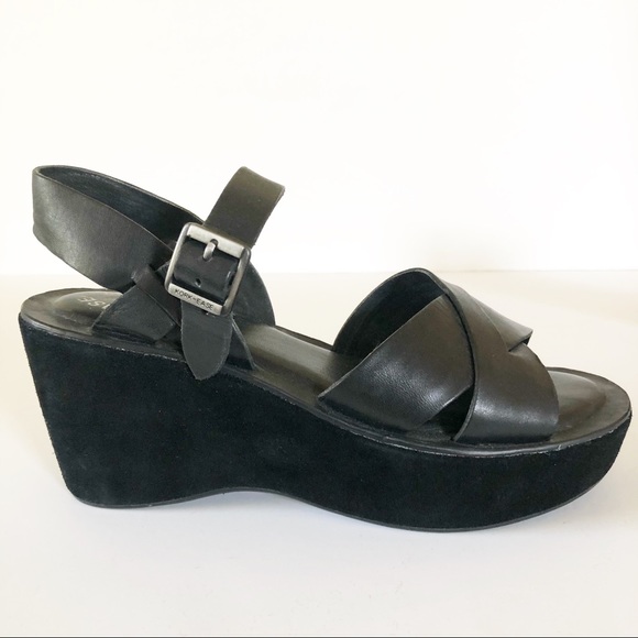 Kork-Ease Shoes - Kork-Ease Black Ava Platform Wedge Sandal 38